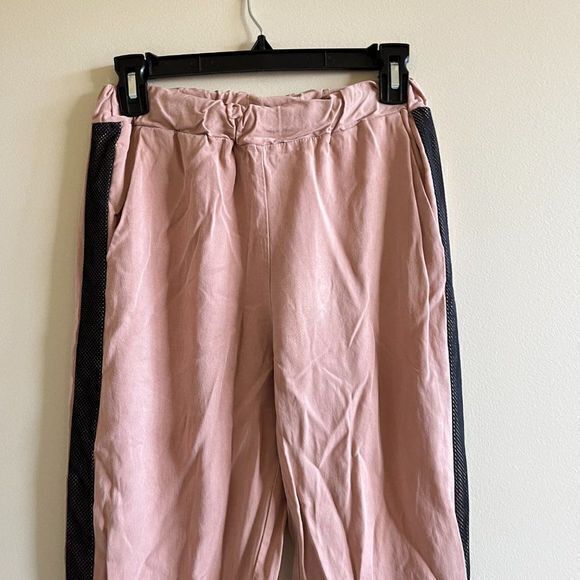 Zara JOGGING PANTS WITH SIDE STRIPE PINK CROP ANKLE WOMENS SIZE XS POCKETS - Picture 4 of 9